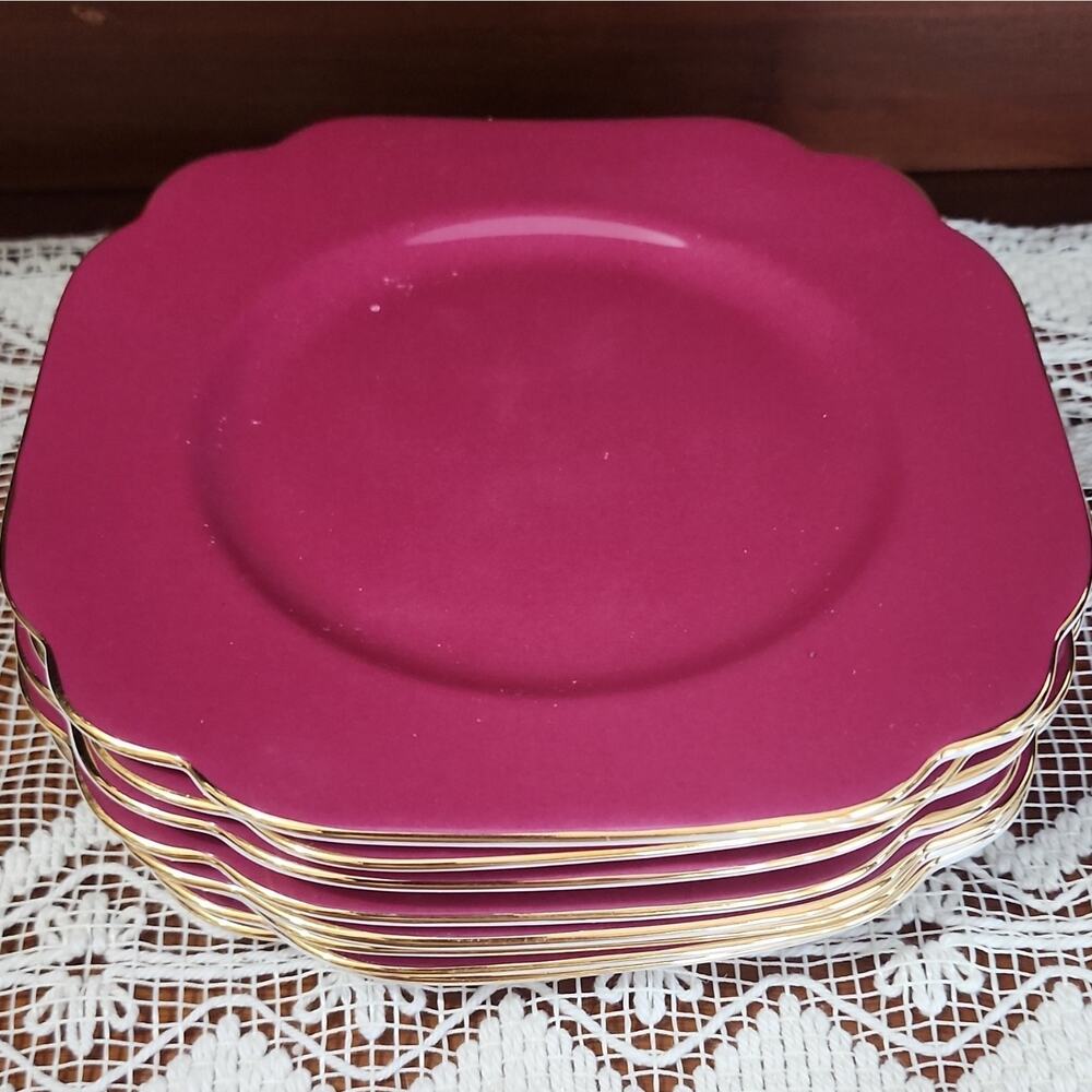 Royal Albert Colours Daffodil Pink Pink Bone China Square Dinner Plate, Glossy